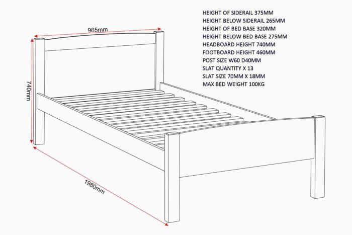 Amber 3' Bed – Modern Single Bed Frame | Available at Posh Furnitures - Image 2
