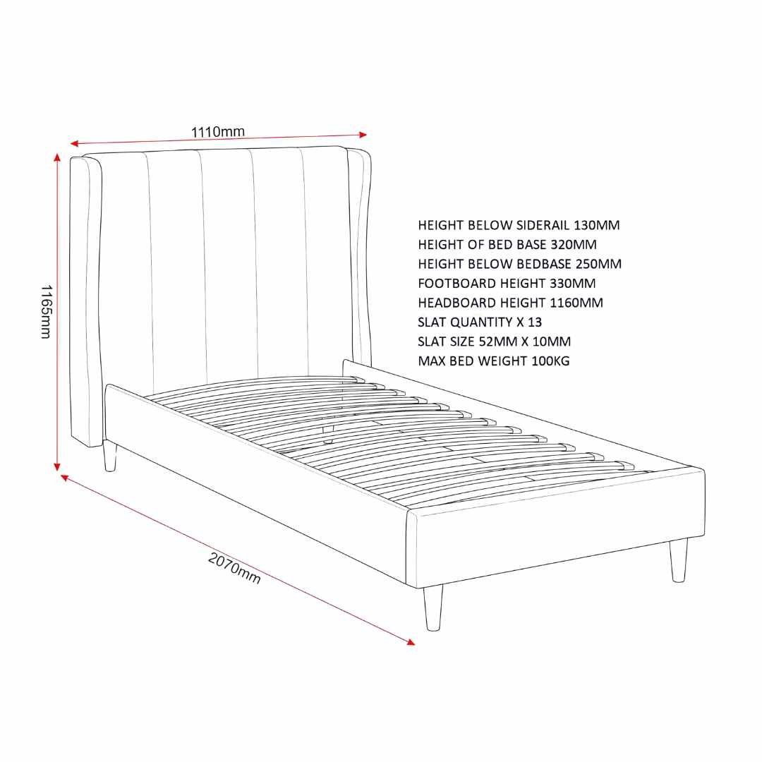 Amelia 3' Single Bed – Pink Velvet Fabric Bed Frame | Modern Upholstered Single Bed with Sprung Slats - Image 8