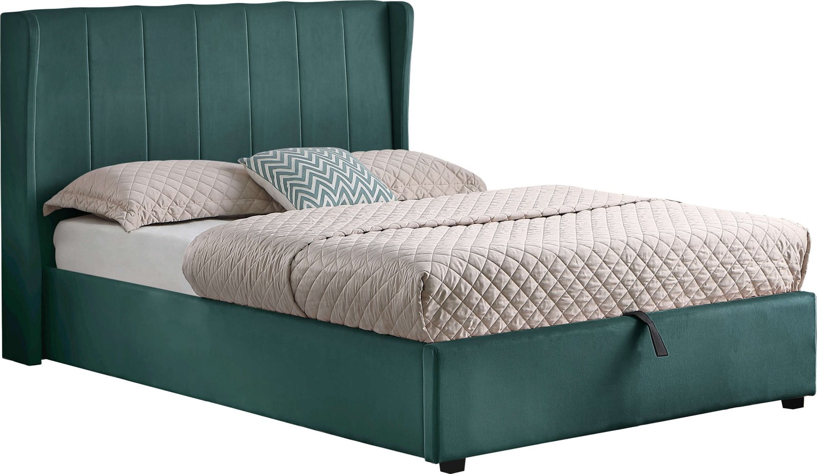 Amelia 5' Plus Bed - Green Velvet Fabric - Image 4