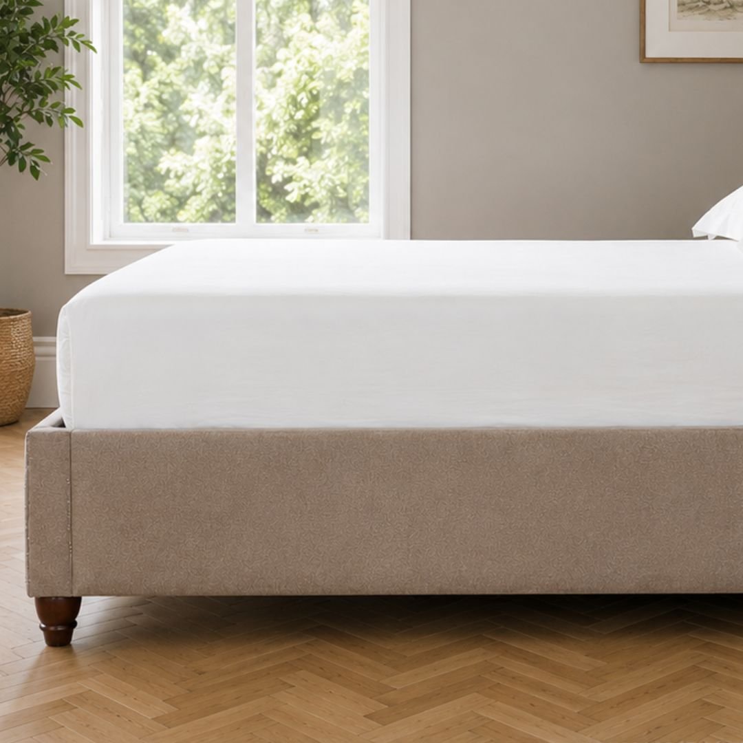 MAYFAIR Luxury Wingback Upholstered Bed Frame with Diamond Tufted Headboard - Image 4