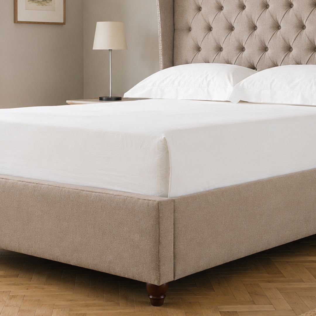 MAYFAIR Luxury Wingback Upholstered Bed Frame with Diamond Tufted Headboard - Image 7
