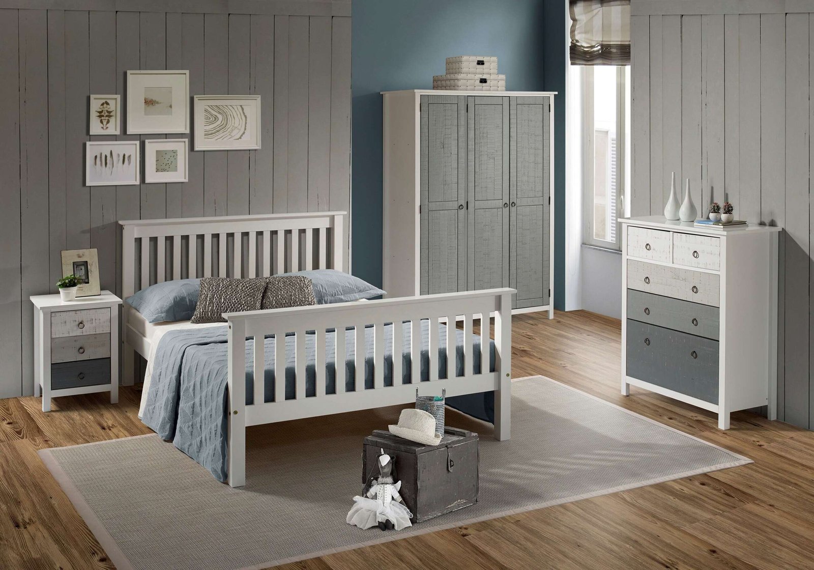 Monaco 4' High End Bed – White Wooden Bed Frame - Image 10