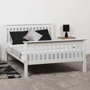 Monaco 4' High End Bed – White Wooden Bed Frame