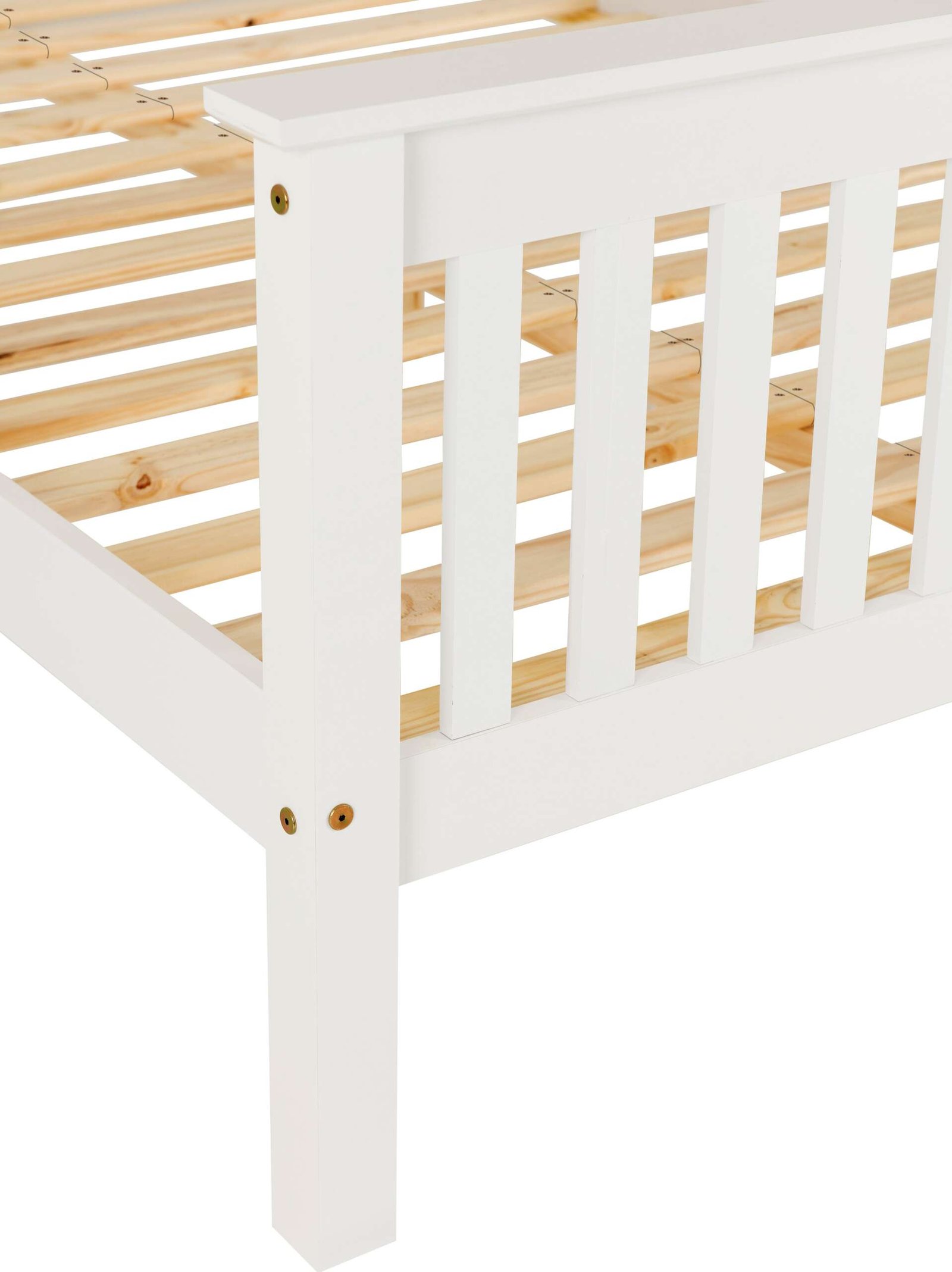 Monaco 4' High End Bed – White Wooden Bed Frame - Image 5