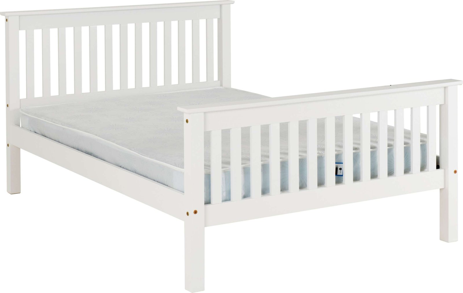Monaco 4' High End Bed – White Wooden Bed Frame - Image 2