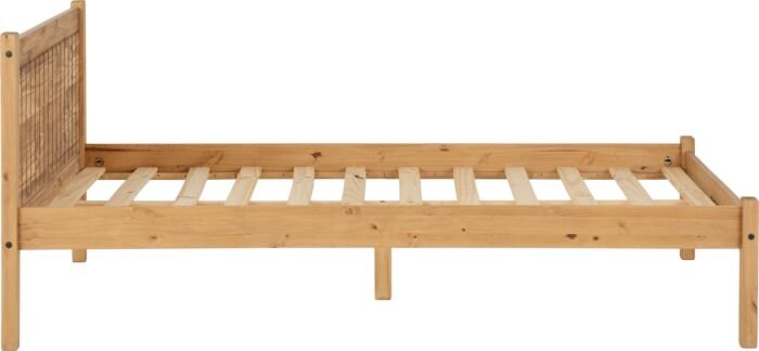 Maya 4' Bed – Distressed Waxed Pine Small Double Bed Frame - Image 5
