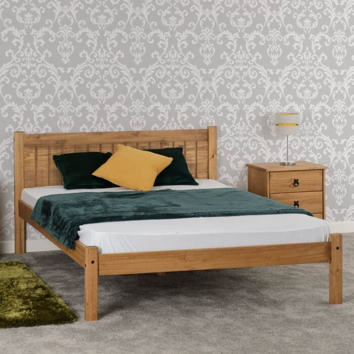 Maya 4' Bed – Distressed Waxed Pine Small Double Bed Frame