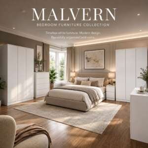 Malvern Bedroom Furniture Collection – Modern White Wardrobes, Bedroom Sets & Storage
