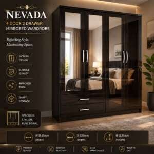 Nevada Wardrobe Collection – Stylish Mirrored & Storage Wardrobes